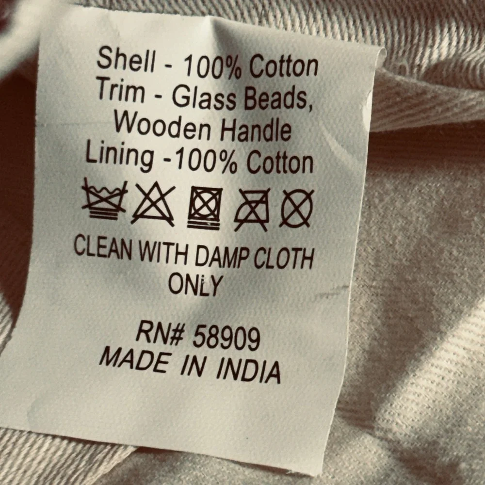 Antonio Melani Glass Bead Handbag Wood Handle Brown‎ Cream Blue Pink Summer Boho - Picture 3 of 16